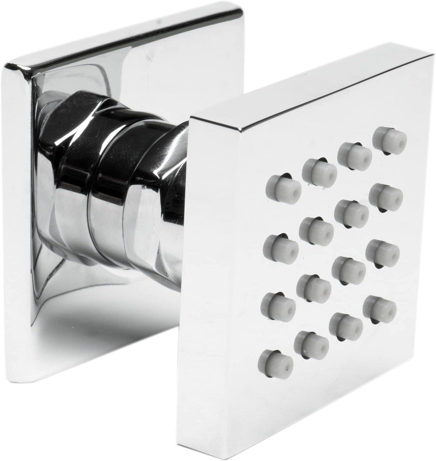 Polished Chrome Square Adjustable Shower Body Spray