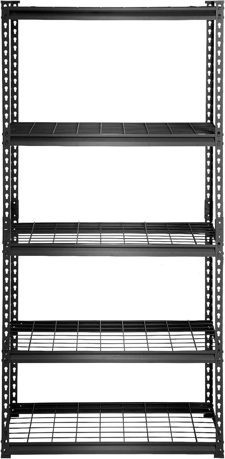 MOPHOTO 36" L x 16" W x 72" H Adjustable 5 Tier Garage Shelving Heavy Duty Support 2000lbs, Metal Shelves for Storage, Industrial Utility Racks, Garage Storage Shelves Heavy Duty Shelving