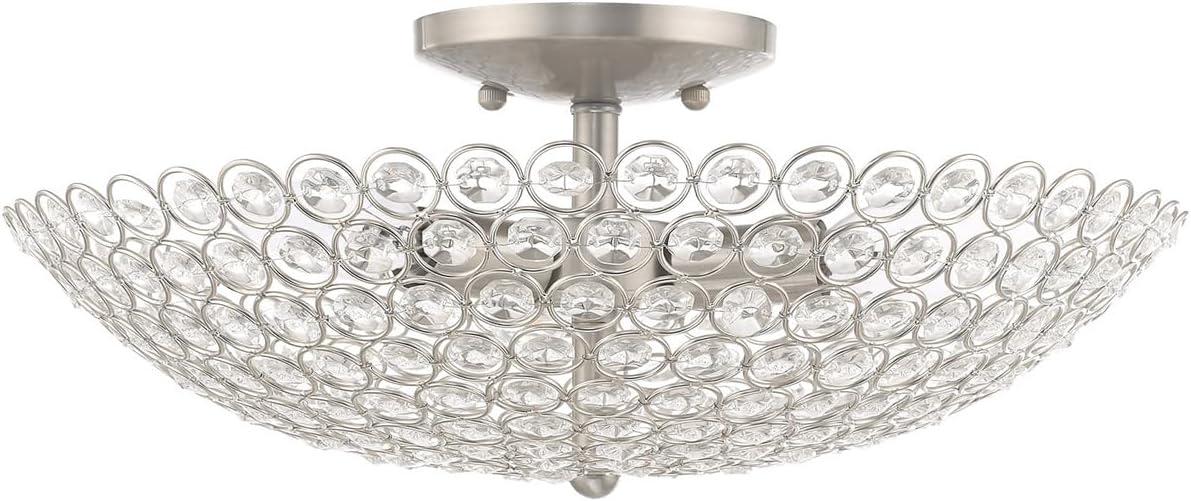 Livex Lighting Cassandra 3 - Light Flush Mount in  Brushed Nickel