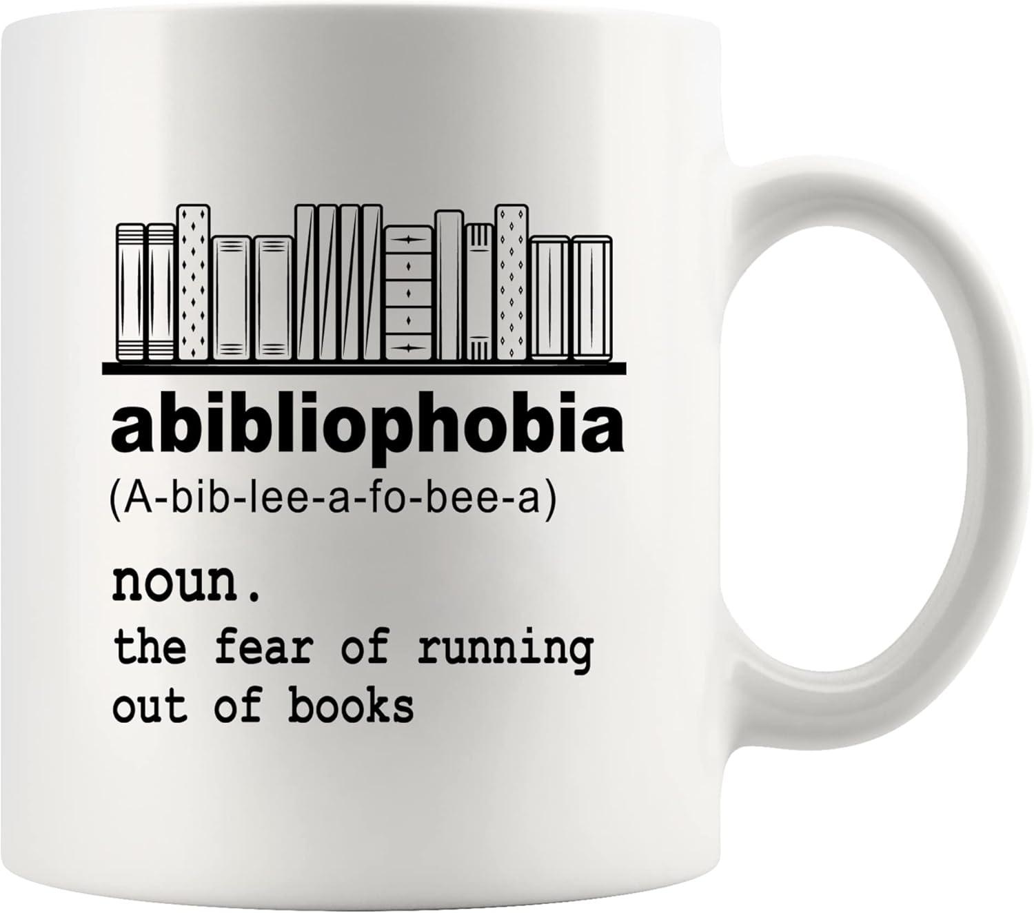 Abibliophobia White Ceramic 11 oz Microwave Safe Mug