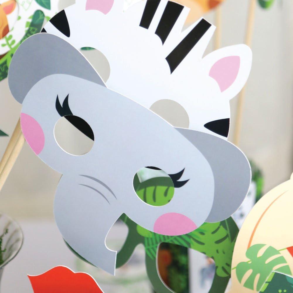 Big Dot of Happiness Jungle Party Animals - Safari Zoo Animal Birthday Party or Baby Shower Photo Booth Props Kit - 20 Count