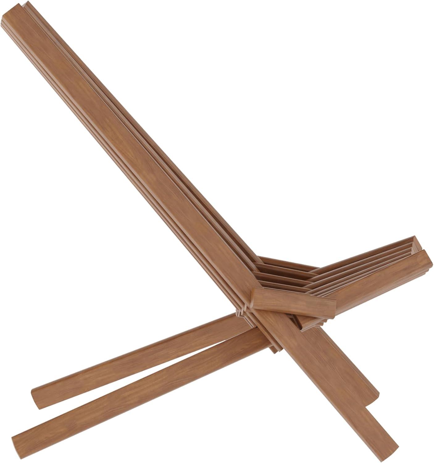 Flash Furniture Delia Commercial Grade Indoor/Outdoor Folding Acacia Wood Chair, Low Profile Lounge for Patio, Porch, Garden, Brown