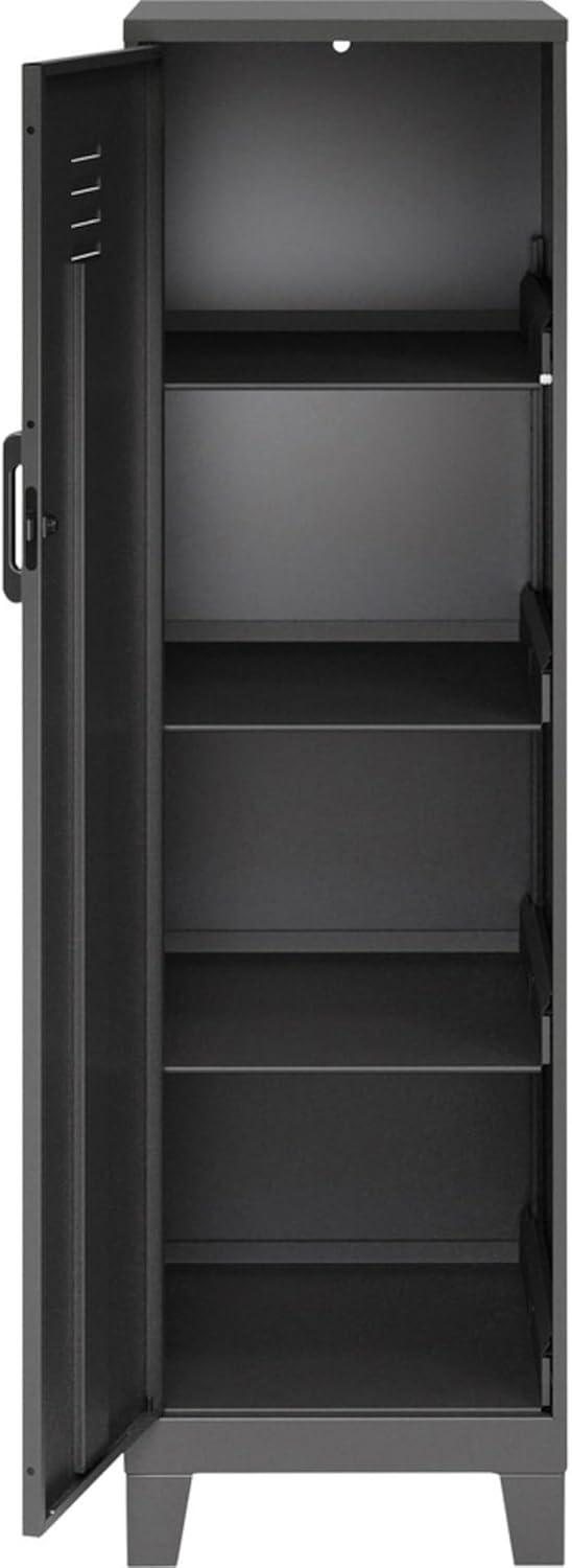 Black Steel Lockable 4-Shelf Office Locker