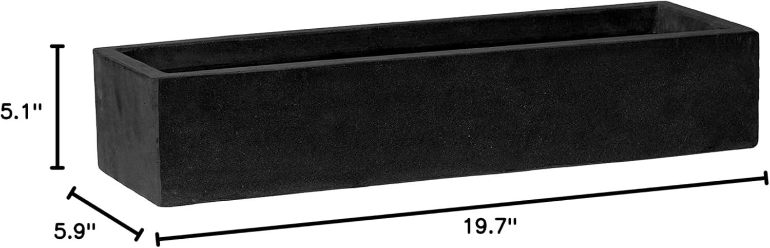 3.75 in. x 6 in. x 20 in. Black Balcony Slim Low S Planter Pot