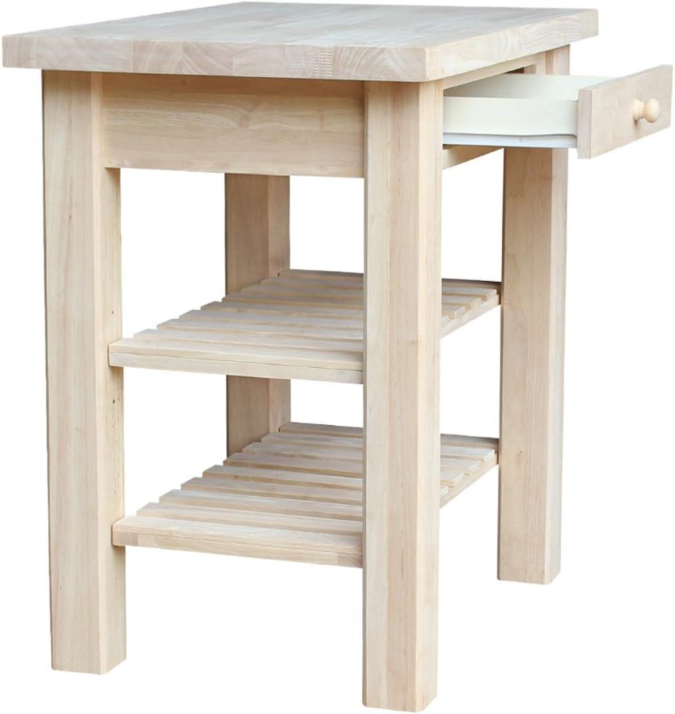 International Concepts Unfinished Butcher Block Kitchen Island