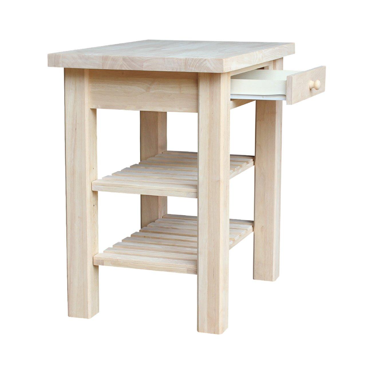International Concepts Unfinished Butcher Block Kitchen Island
