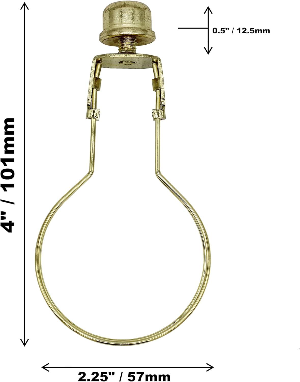 Creative Hobbies Lamp Shade Light Bulb Clip Adapter Clip on with Shade Attaching Finial Top, Gold Color