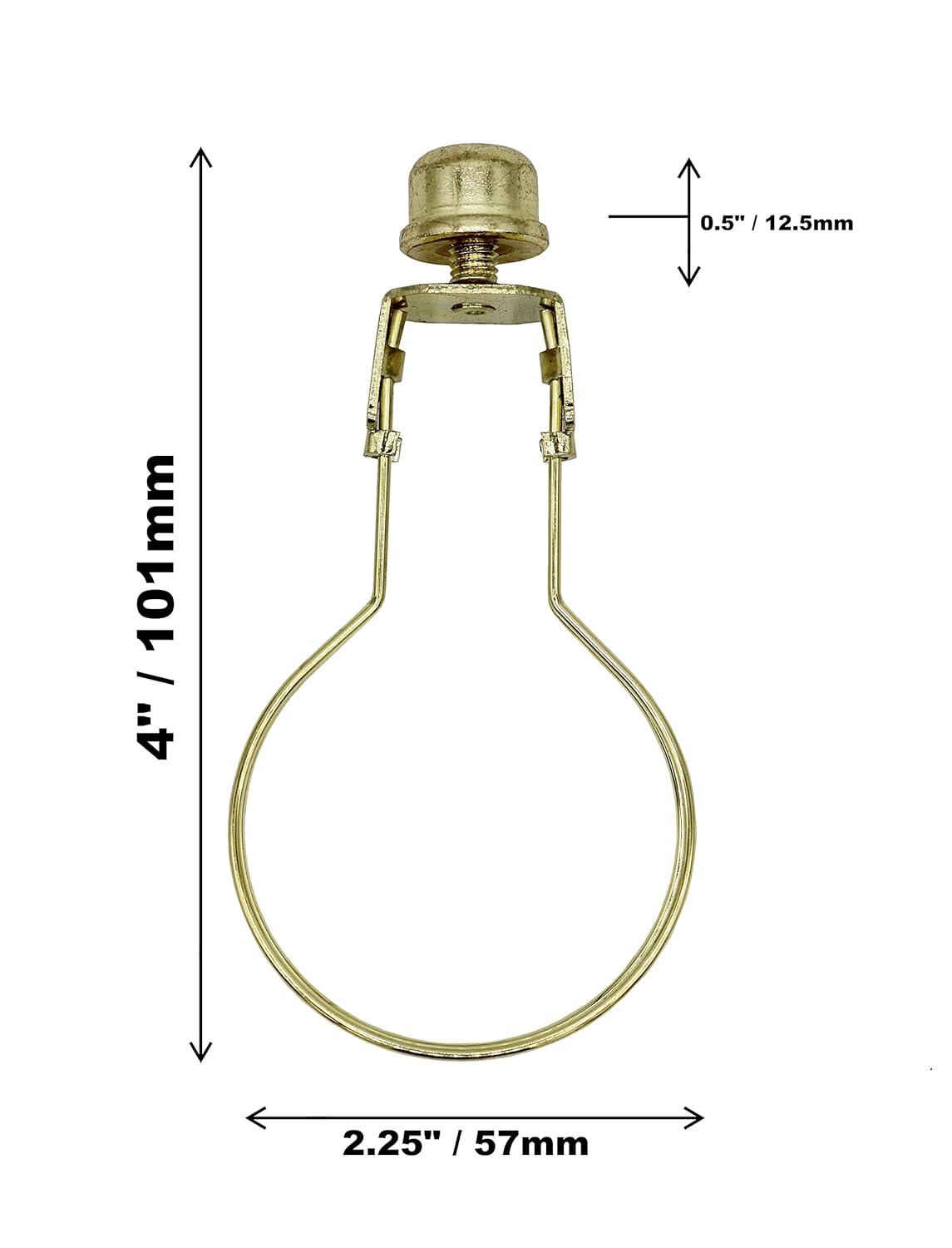 Creative Hobbies Lamp Shade Light Bulb Clip Adapter Clip on with Shade Attaching Finial Top, Gold Color