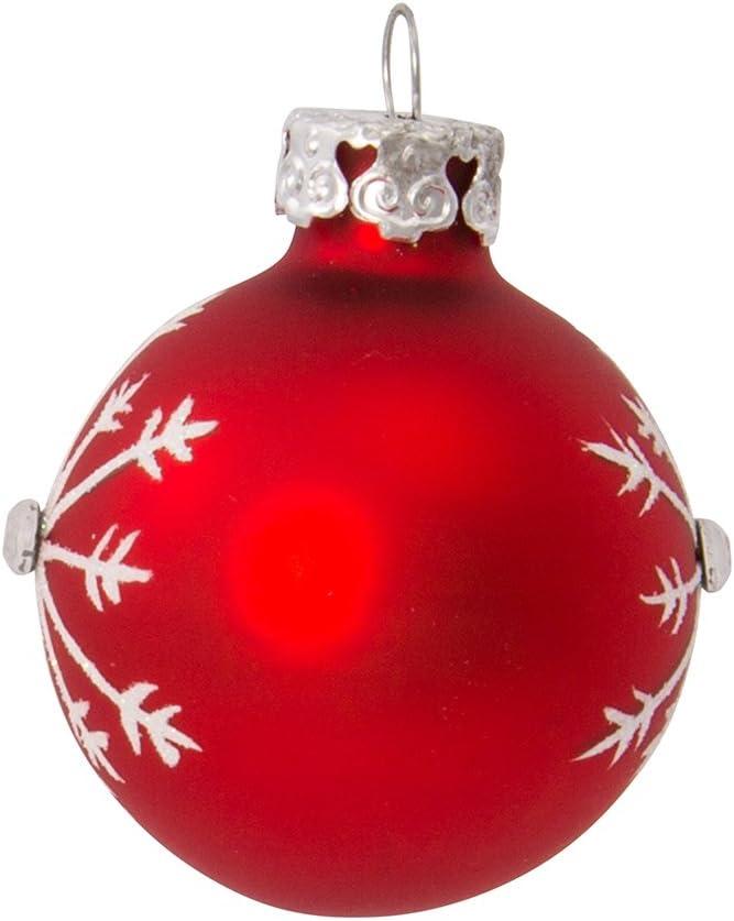 Kurt Adler Red and White Decorated Glass Ball Christmas Ornaments 15 Pieces