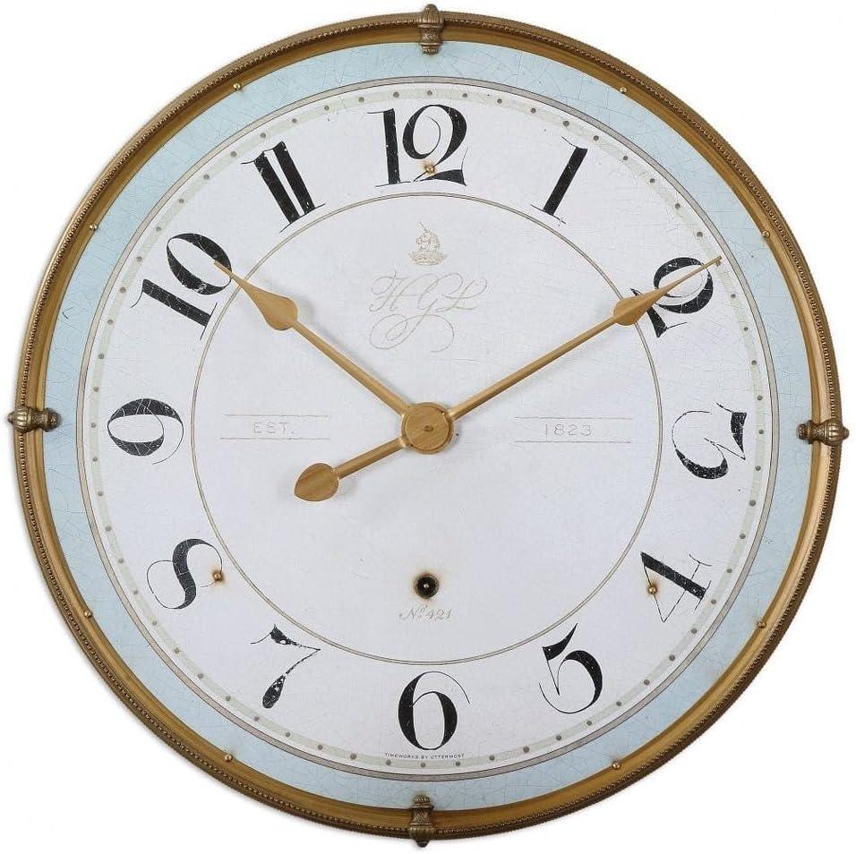 Uttermost Torriana 32" Round Vintage-Style Wall Clock