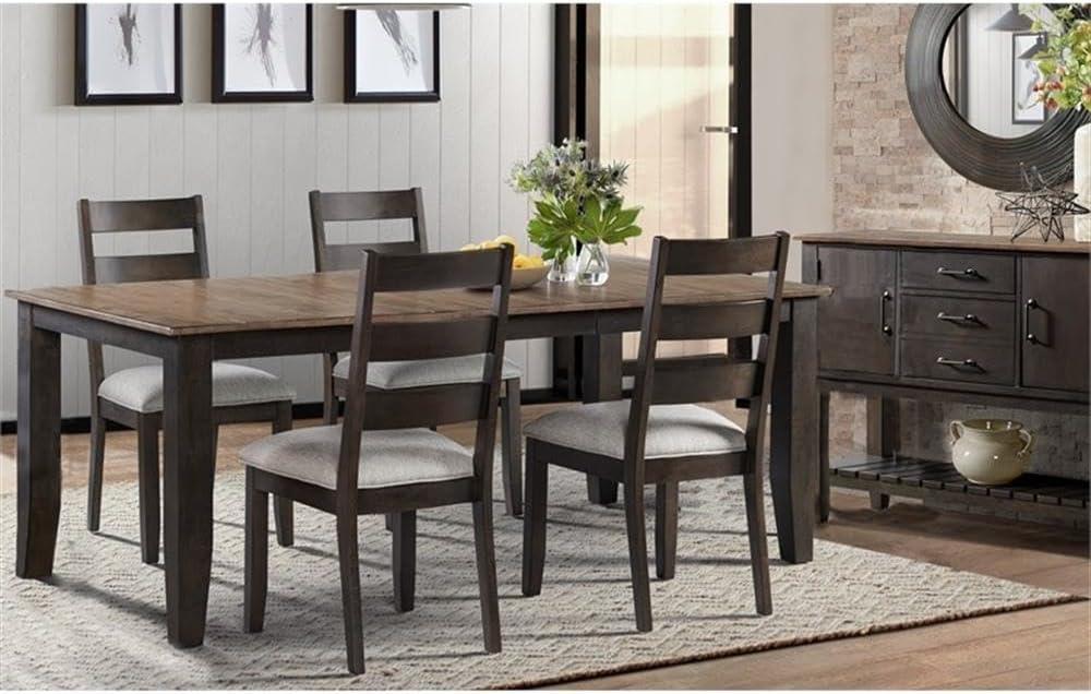 Intercon Furniture Beacon Transitional Wood Dining Table in Black/Walnut