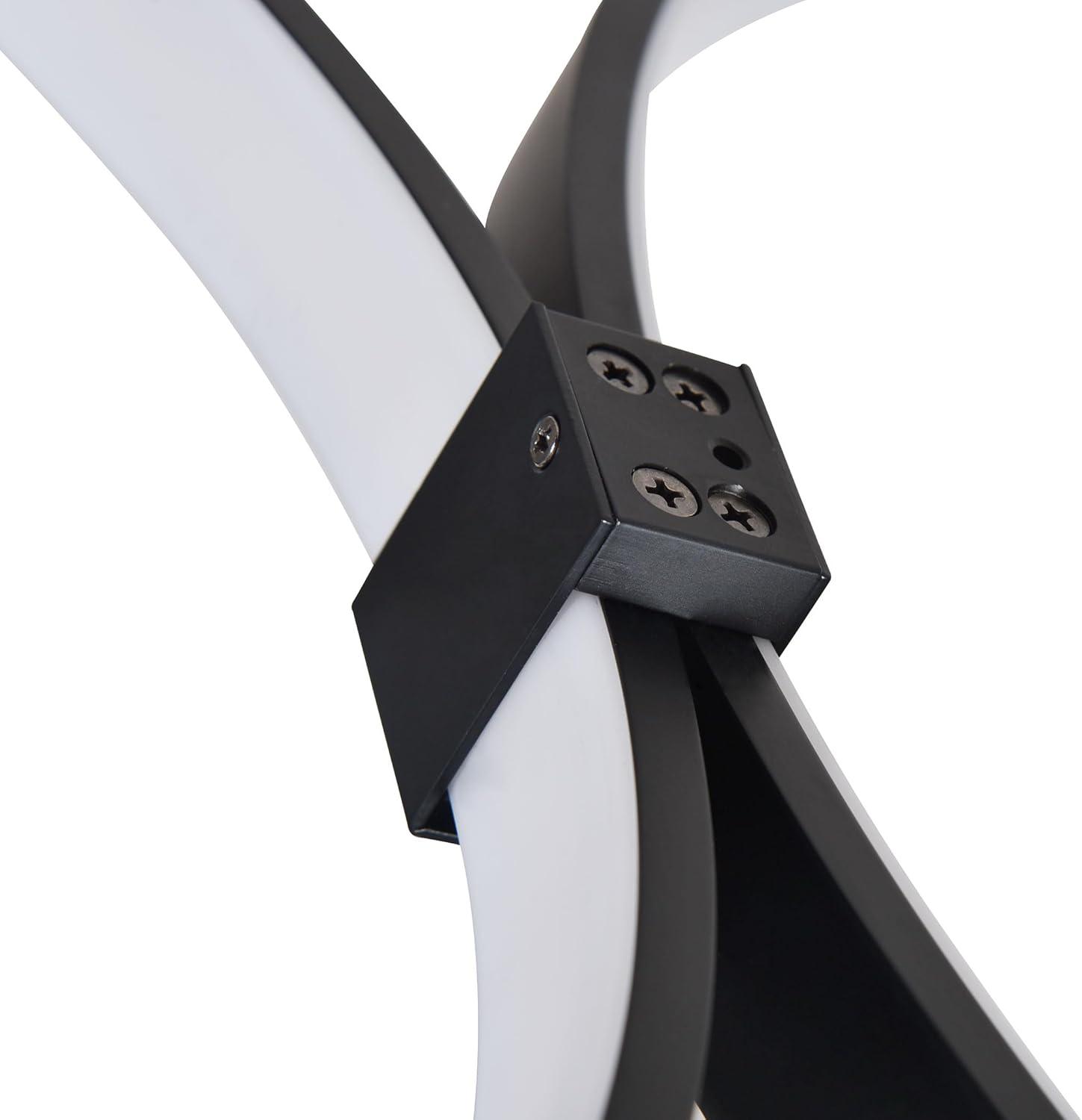 Capella 50-Inch Black Modern LED Multi-Ring Adjustable Chandelier