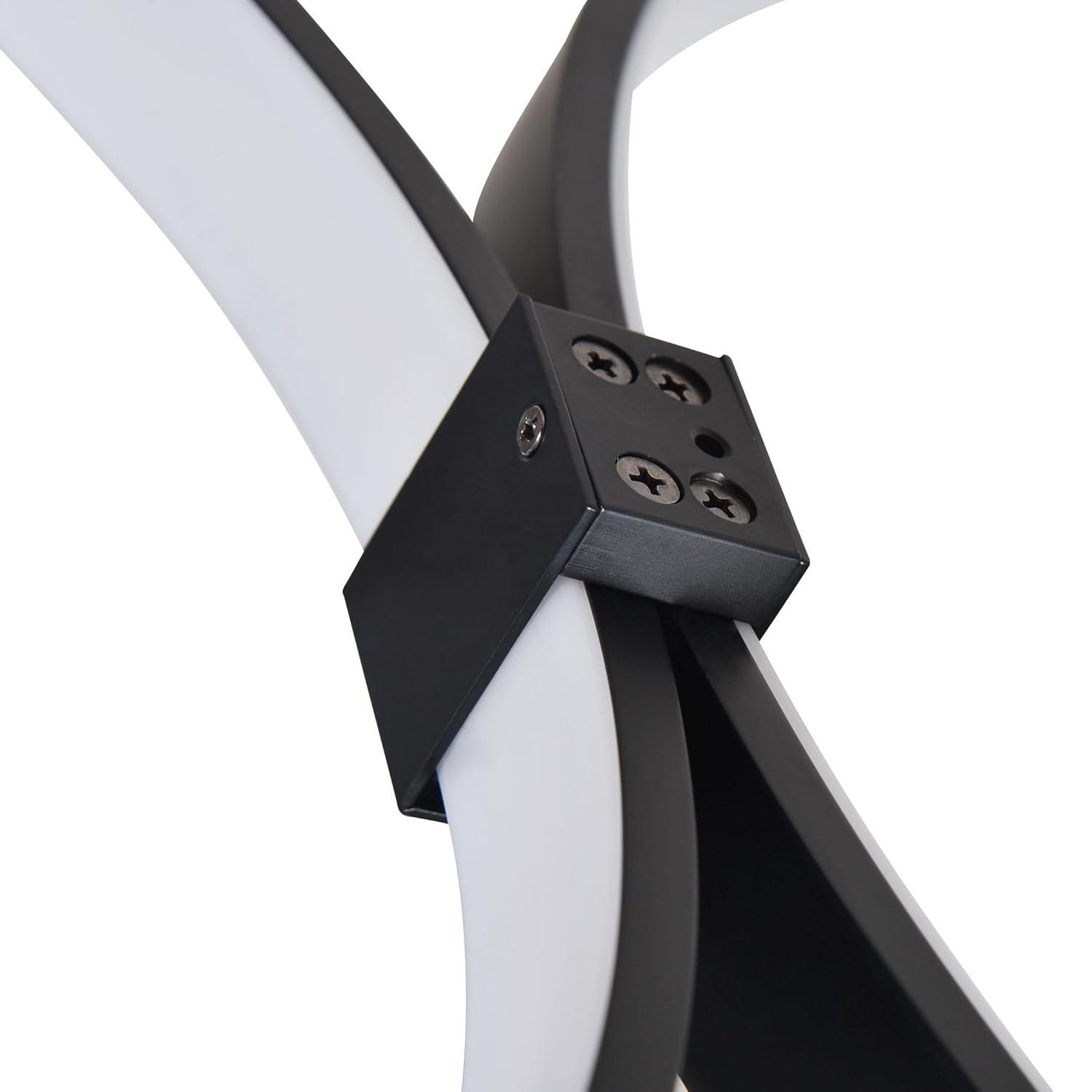 Capella 50-Inch Black Modern LED Multi-Ring Adjustable Chandelier