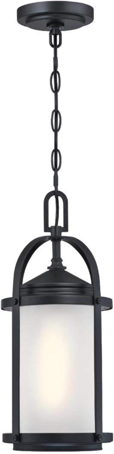 Westinghouse 6578500 Matte Black Finish Frosted Glass Pendant