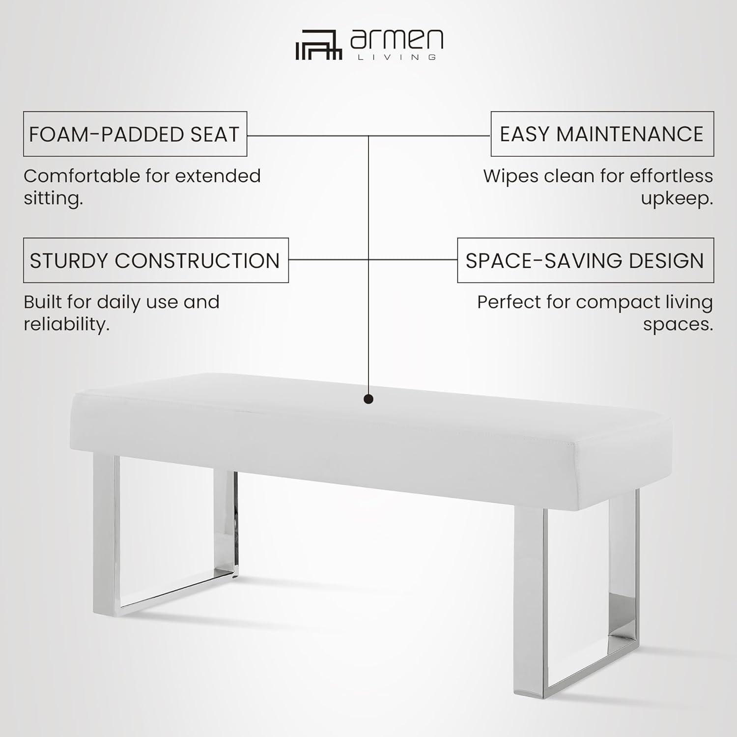 Amanda Faux Leather Bench - Armen Living