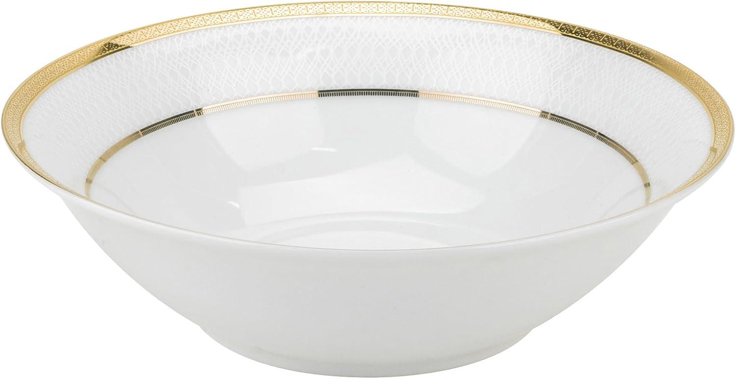Lorren Home Trends 24 Piece Gold Porcelain Dinnerware Service for 4-Josephine