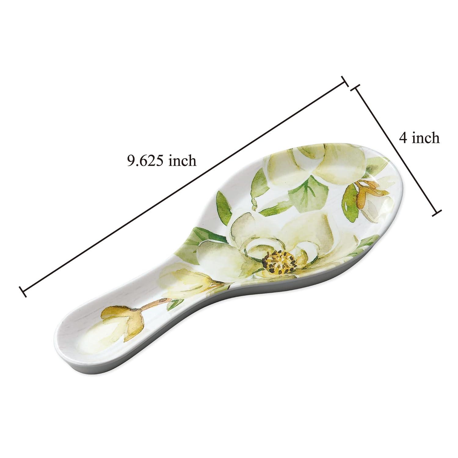 Gourmet Art Melamine Spoon Rest/Spoon Holder (Magnolia)