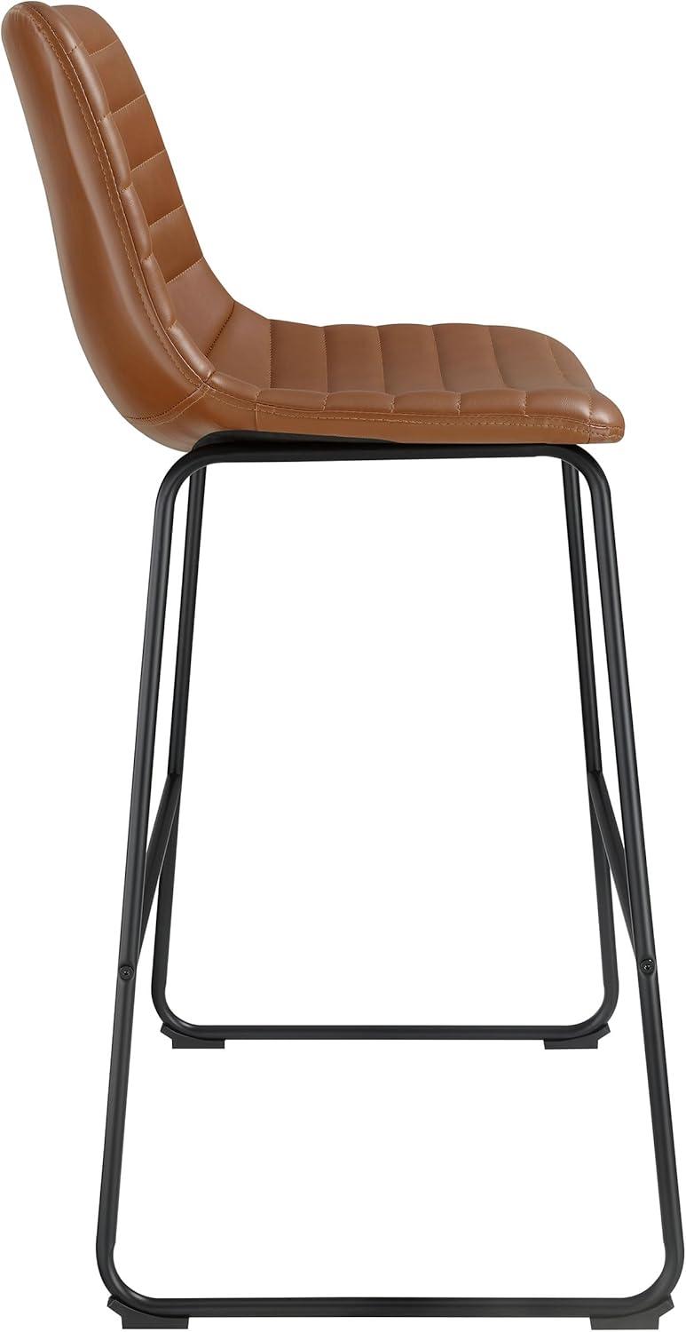 Coaster Zuni Rustic Faux Leather Upholstered Bar Chair in Brown