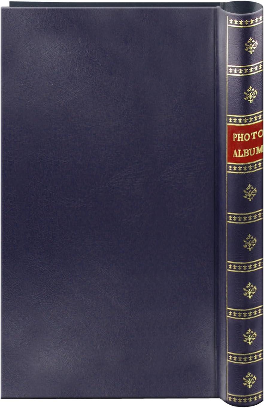 Pioneer Photo Albums Spiral Bound Bi-Directional 300 Pkt 4x6 Leatherette Photo Album, Navy Blue