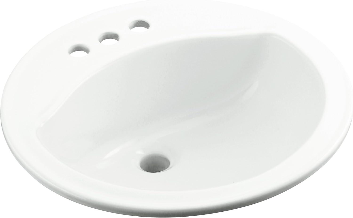 Sterling by Kohler 441908-0 Modesto Ceramic Circular Drop-In Bathroom Sink