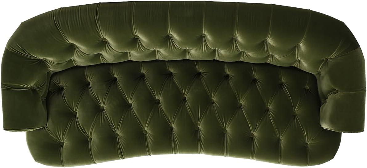 Jennifer Taylor Home La Rosa 84" Victorian Chesterfield Living Room Tufted Sofa Couch, Olive Green