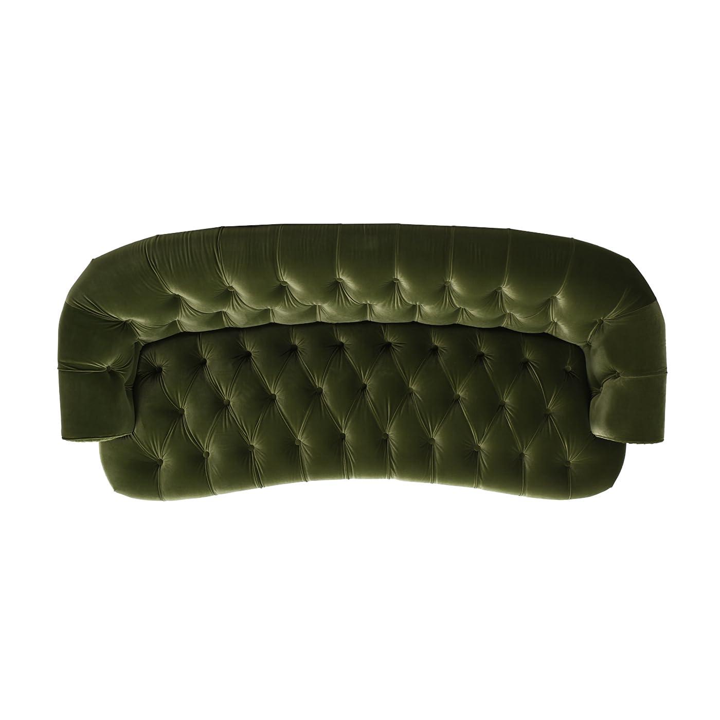 Olive Green Velvet Chesterfield Sofa with Nailhead Trim
