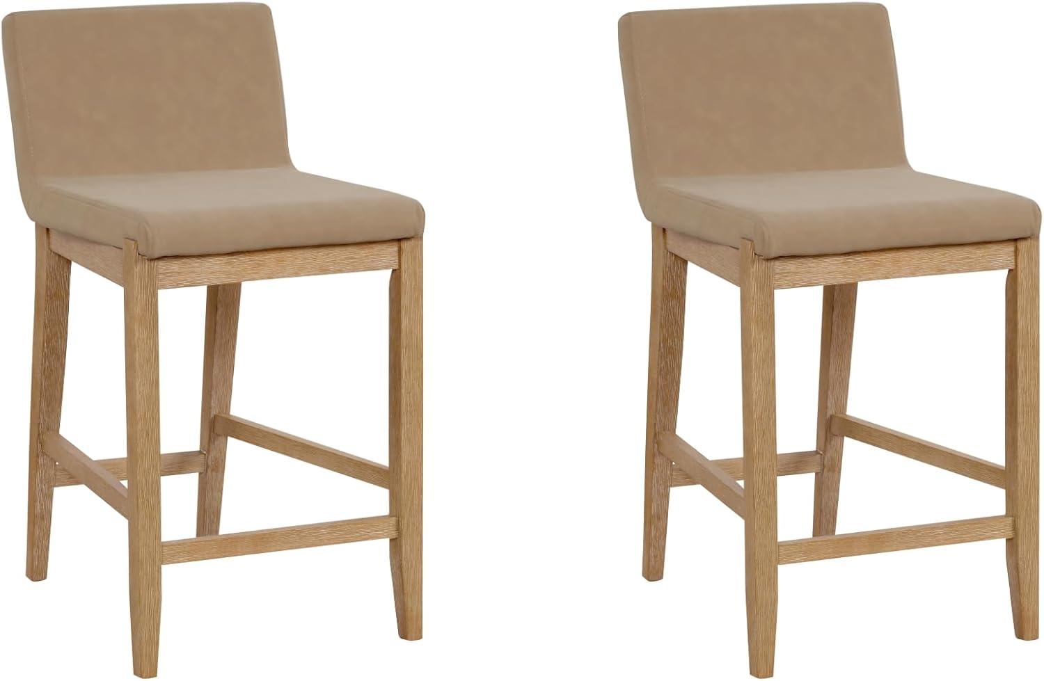 Nathan James Upholstered Wooden Stool