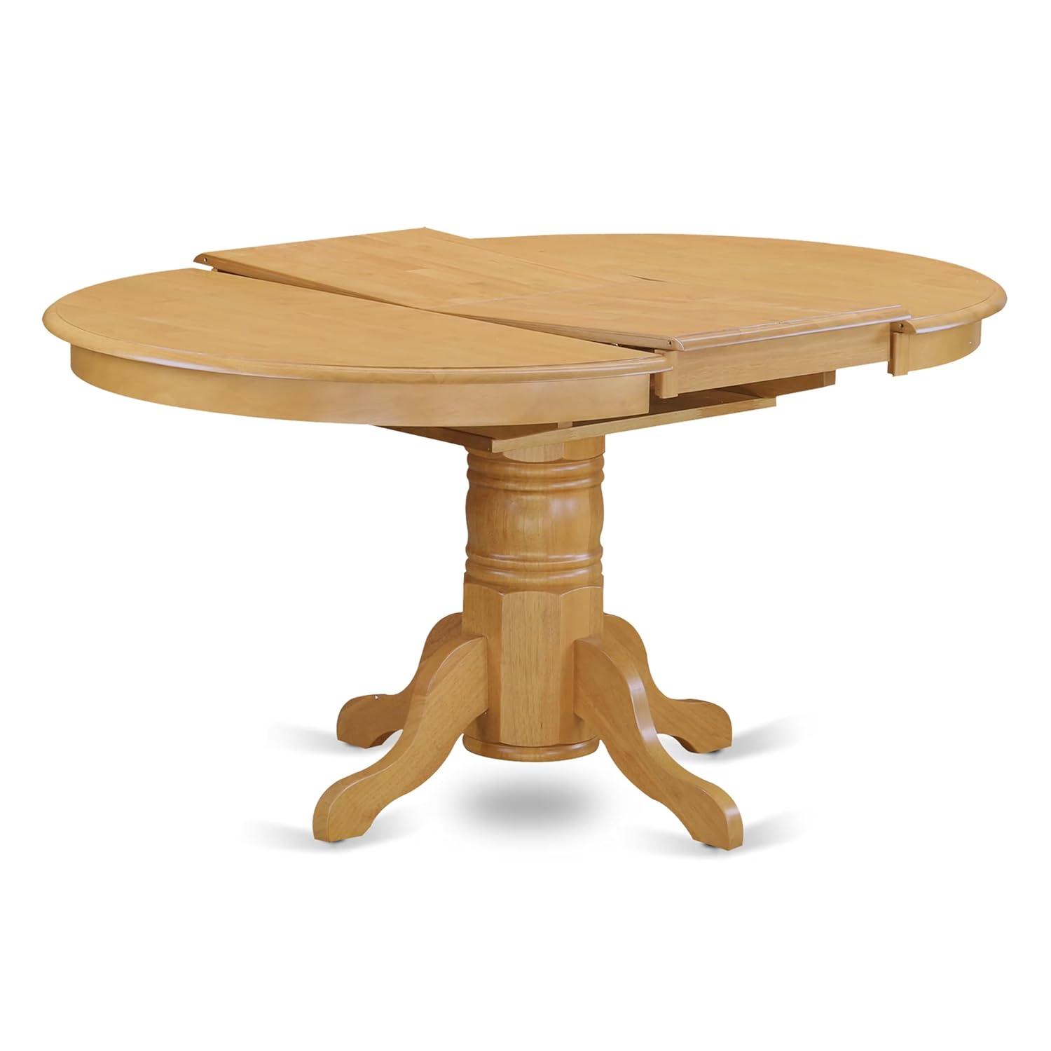 East West Furniture Avon 5-piece Wood Dining Table and Chair Set in Oak