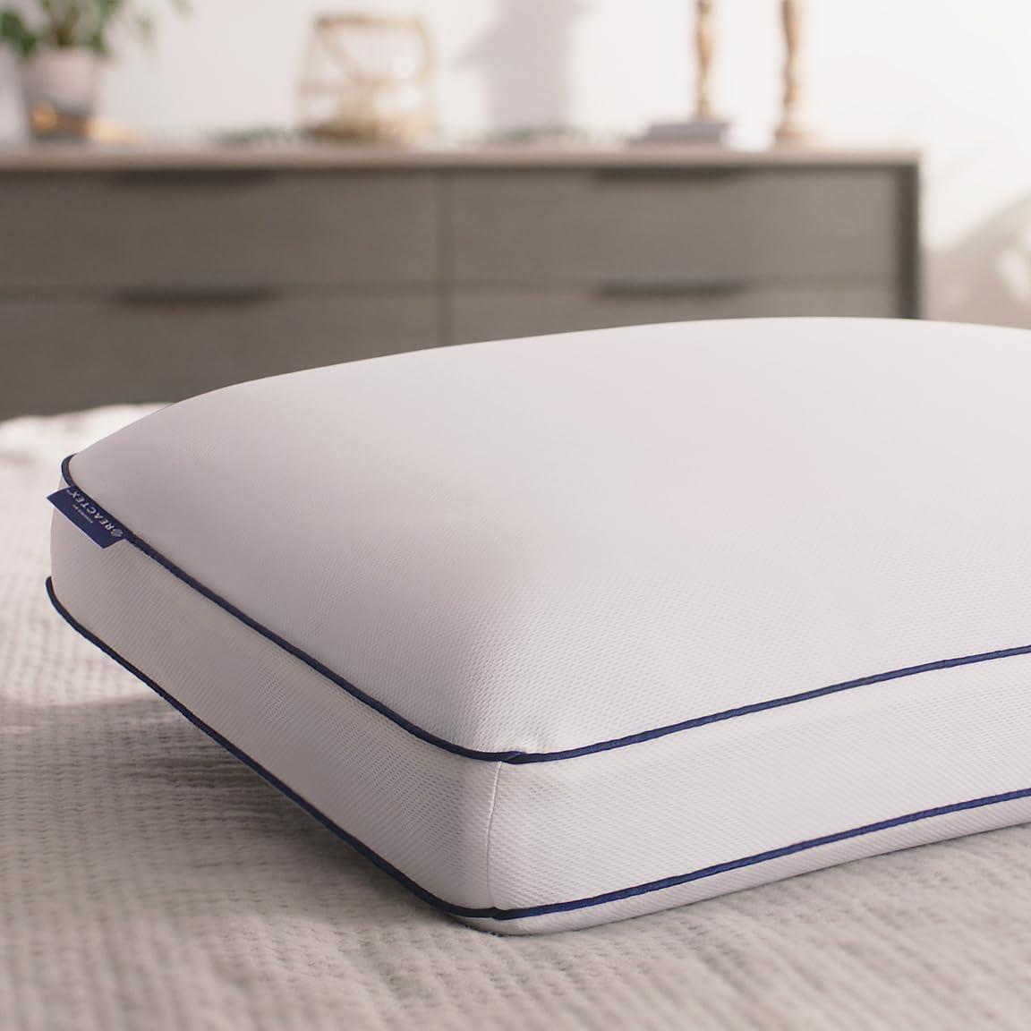 White Cooling Memory Foam Pillow with Hypoallergenic Cover