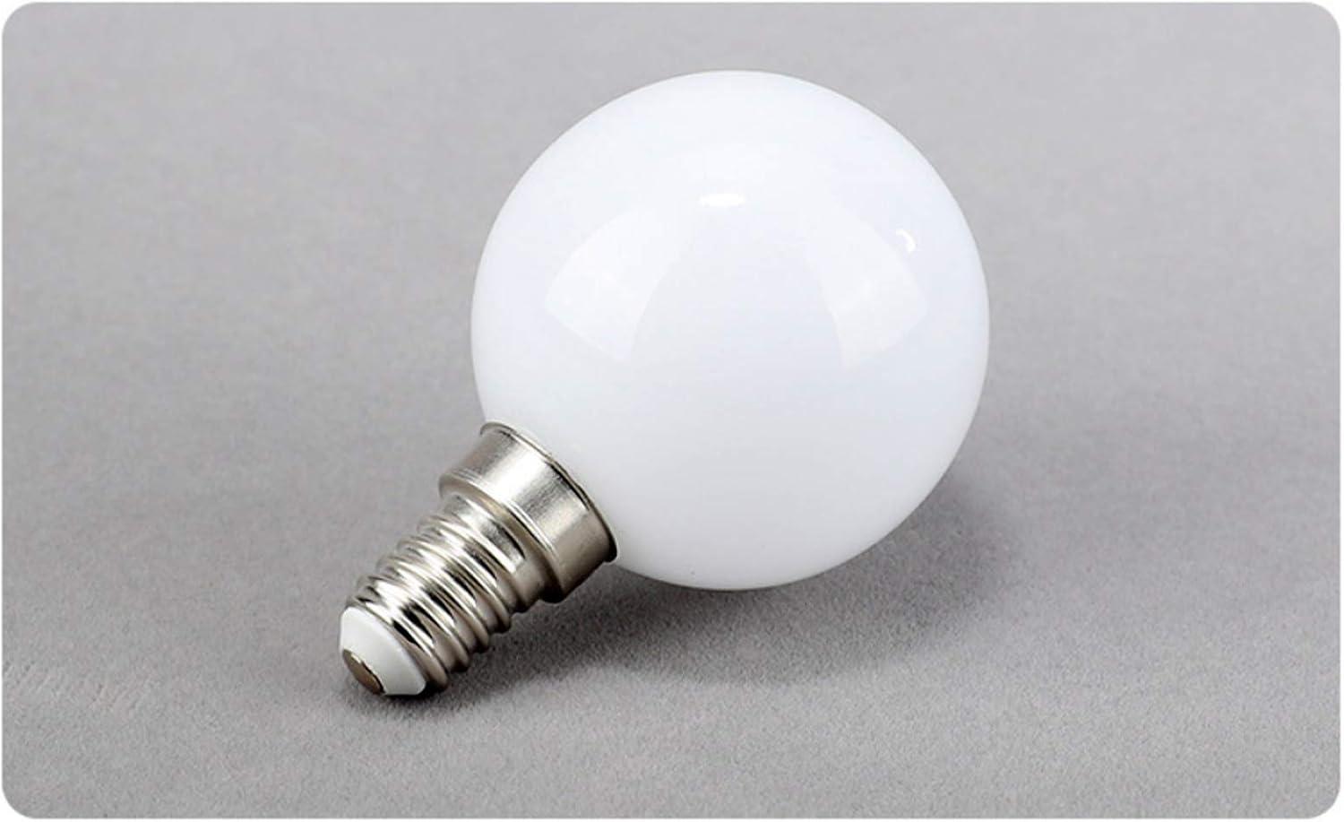 G16 (G50) E14 LED Bulb 5W 50 Watt Equivalent Incandescent Light Bulbs Night Stand Bulb Warm White 3000K Energy Saving Full Milky Glass Lamp Bulb for Home Lighting, AC 110-220V (6-Pack)