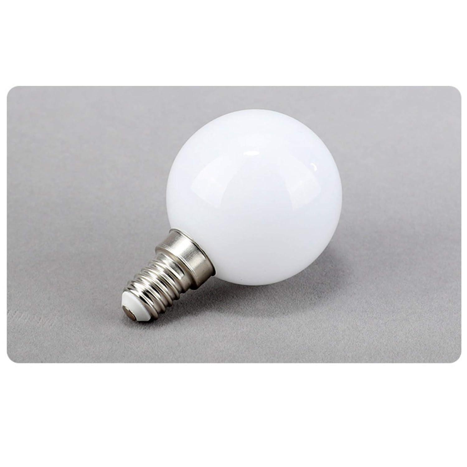 G16 (G50) E14 LED Bulb 5W 50 Watt Equivalent Incandescent Light Bulbs Night Stand Bulb Warm White 3000K Energy Saving Full Milky Glass Lamp Bulb for Home Lighting, AC 110-220V (6-Pack)