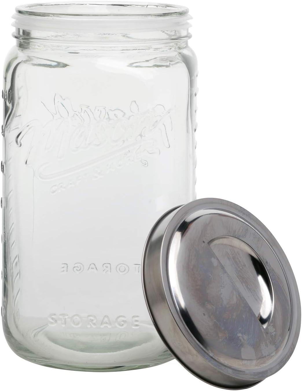 Extra Large Clear Glass Pop-Up Lid Canister, 4.6 Liter