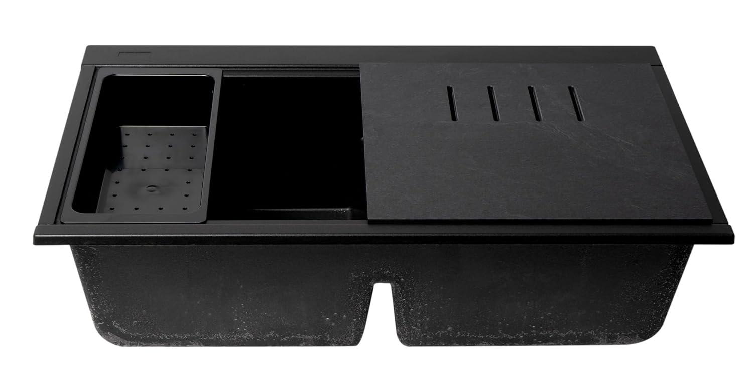 34'' L Double Bowl Granite Kitchen Sink