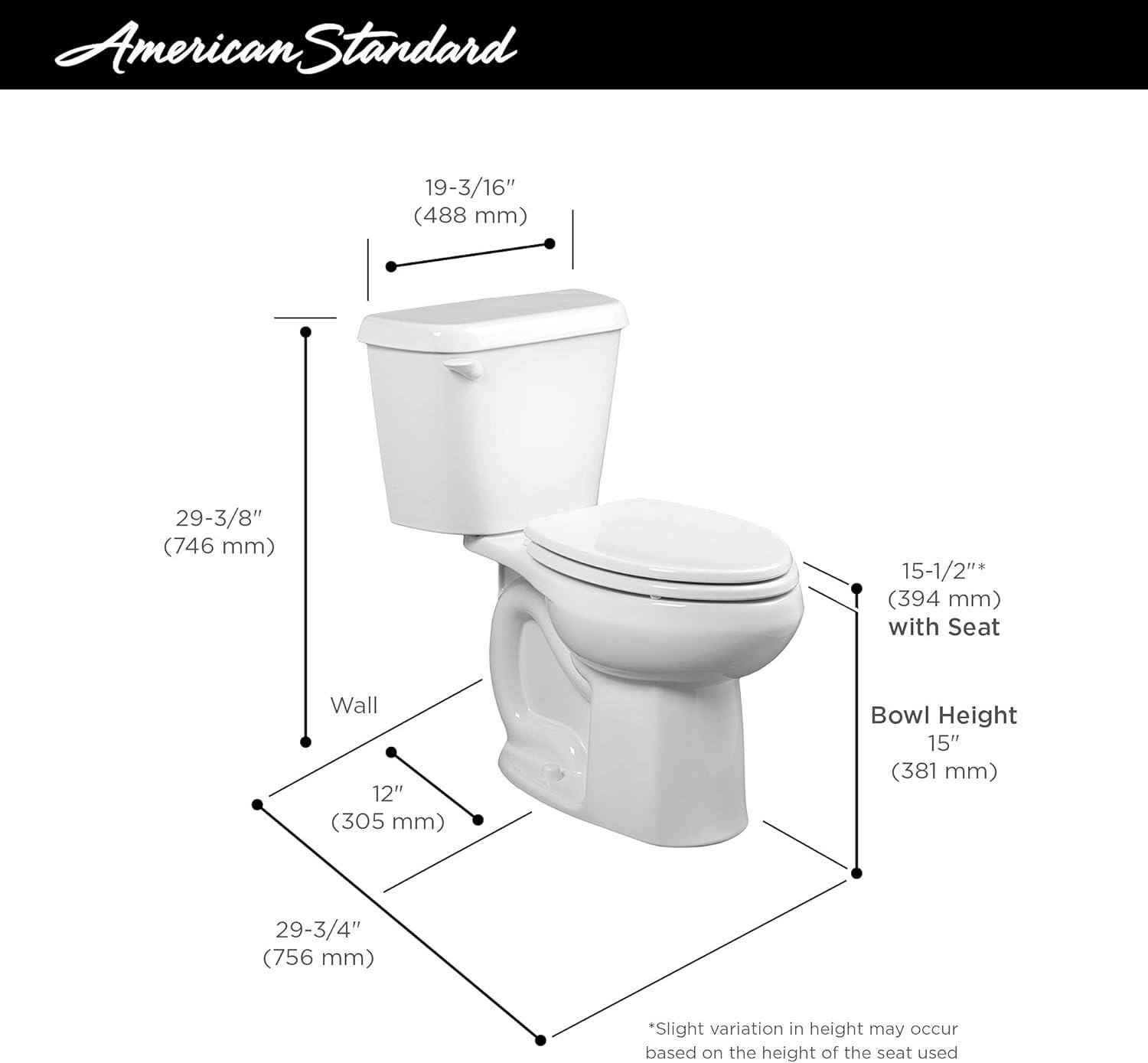 American Standard Colony 1.28 Gallons GPF Elongated Comfort Height Floor Mounted Kit (Seat Not Included)