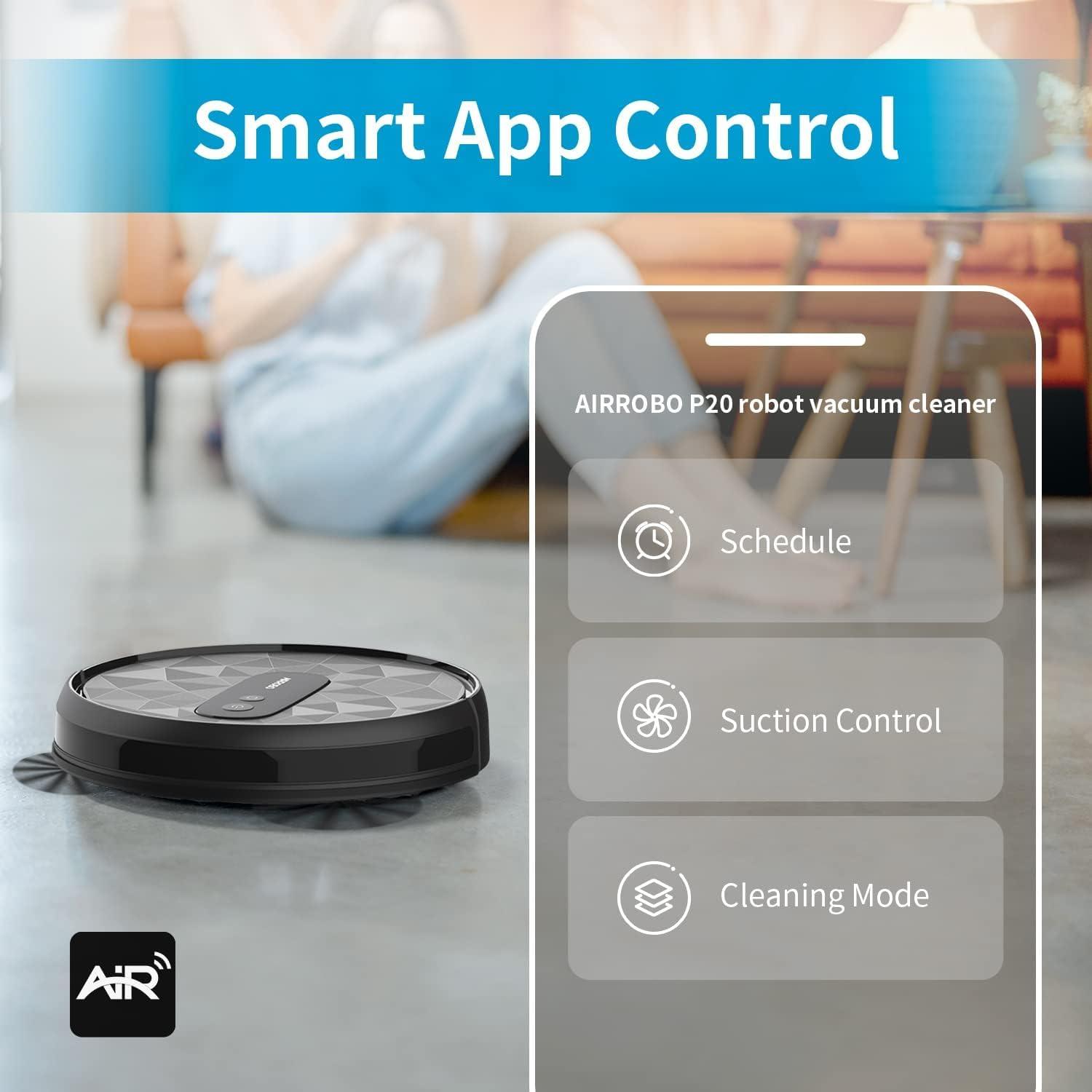 Black Cordless Robot Vacuum Cleaner with Alexa and App Control