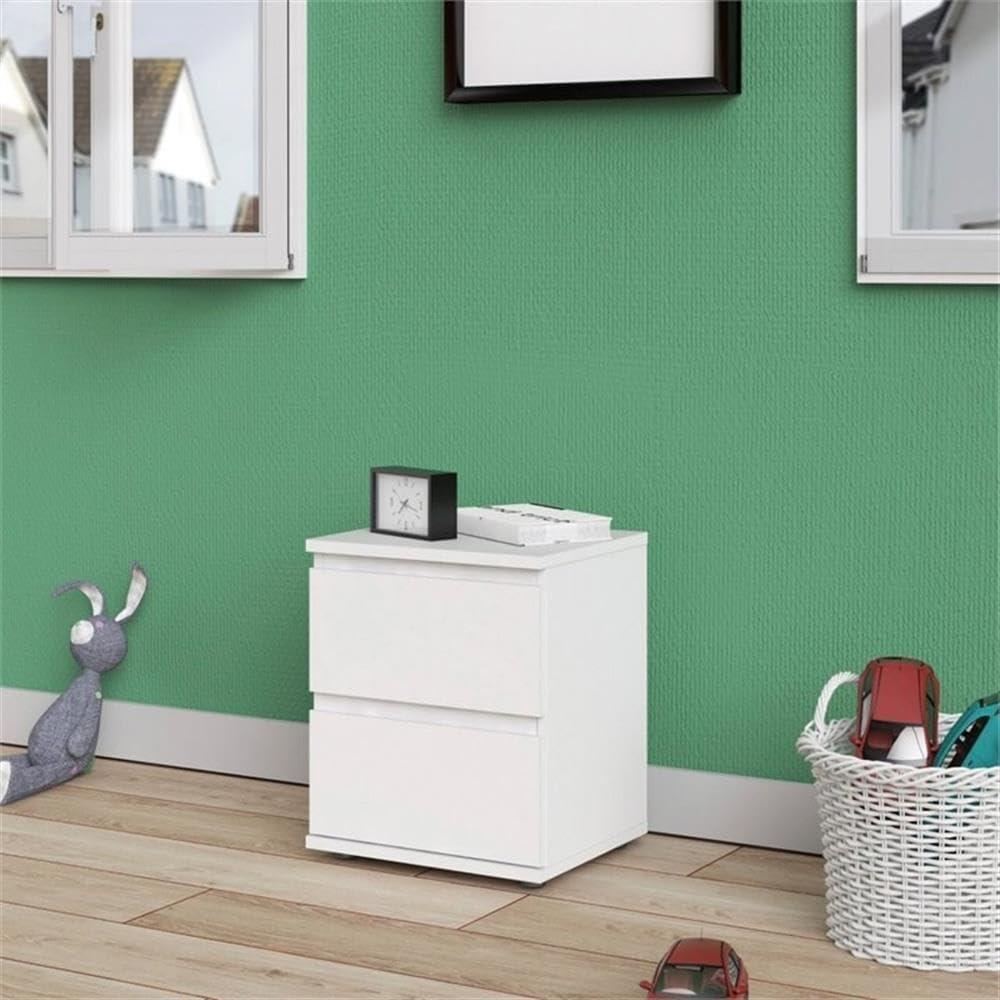 Tvilum, Aurora 2 Drawer Nightstand, White