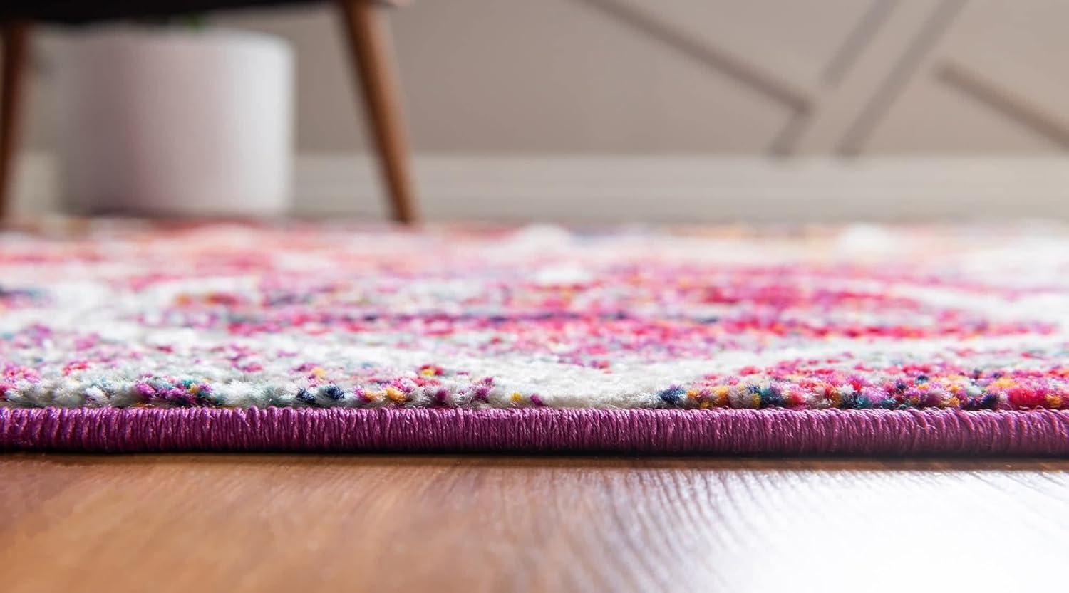 Unique Loom 3' 0 x 3' 0 Trellis Frieze Rounded Multi Area Rug
