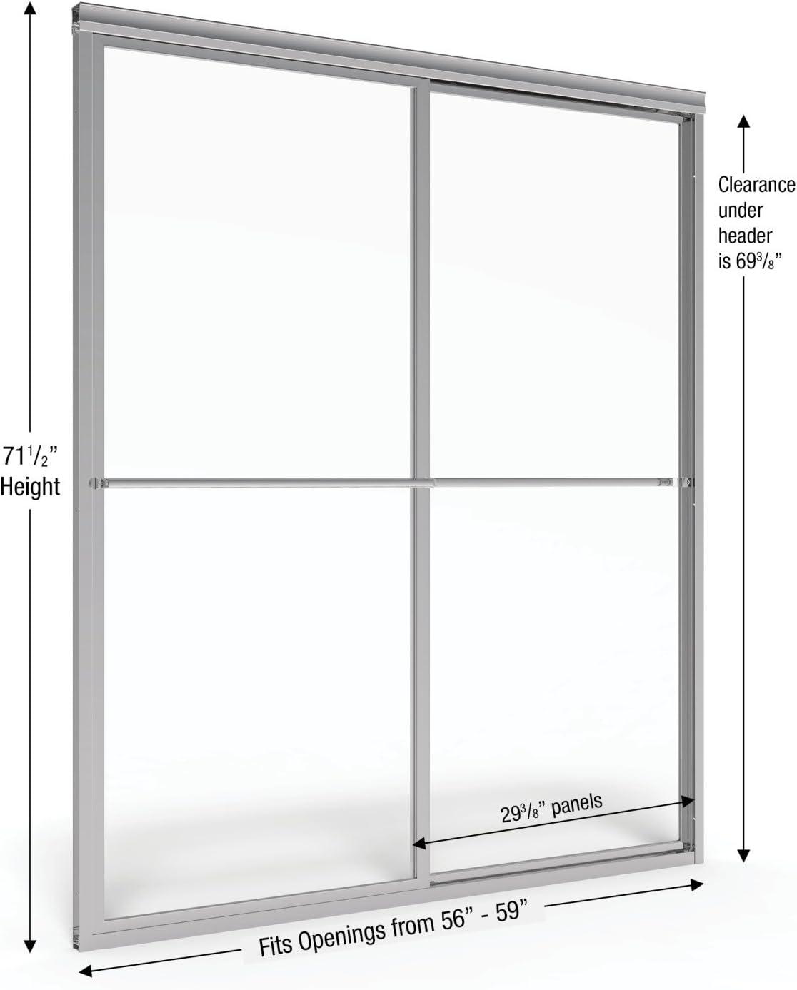 Basco Deluxe 71.5" High x 59" Wide Bypass Framed Shower Door with Clear Glass