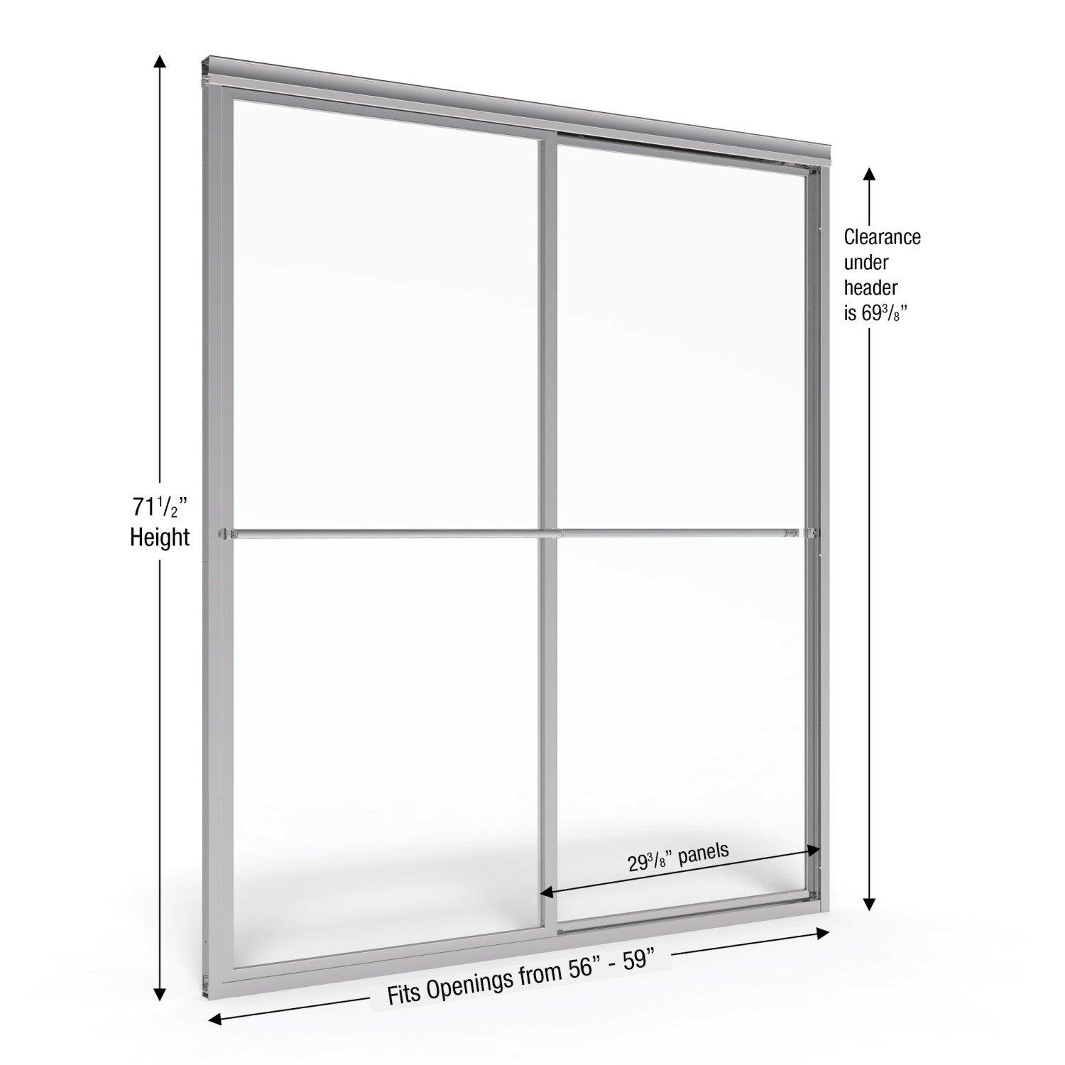Basco Deluxe 71.5" High x 59" Wide Bypass Framed Shower Door with Clear Glass
