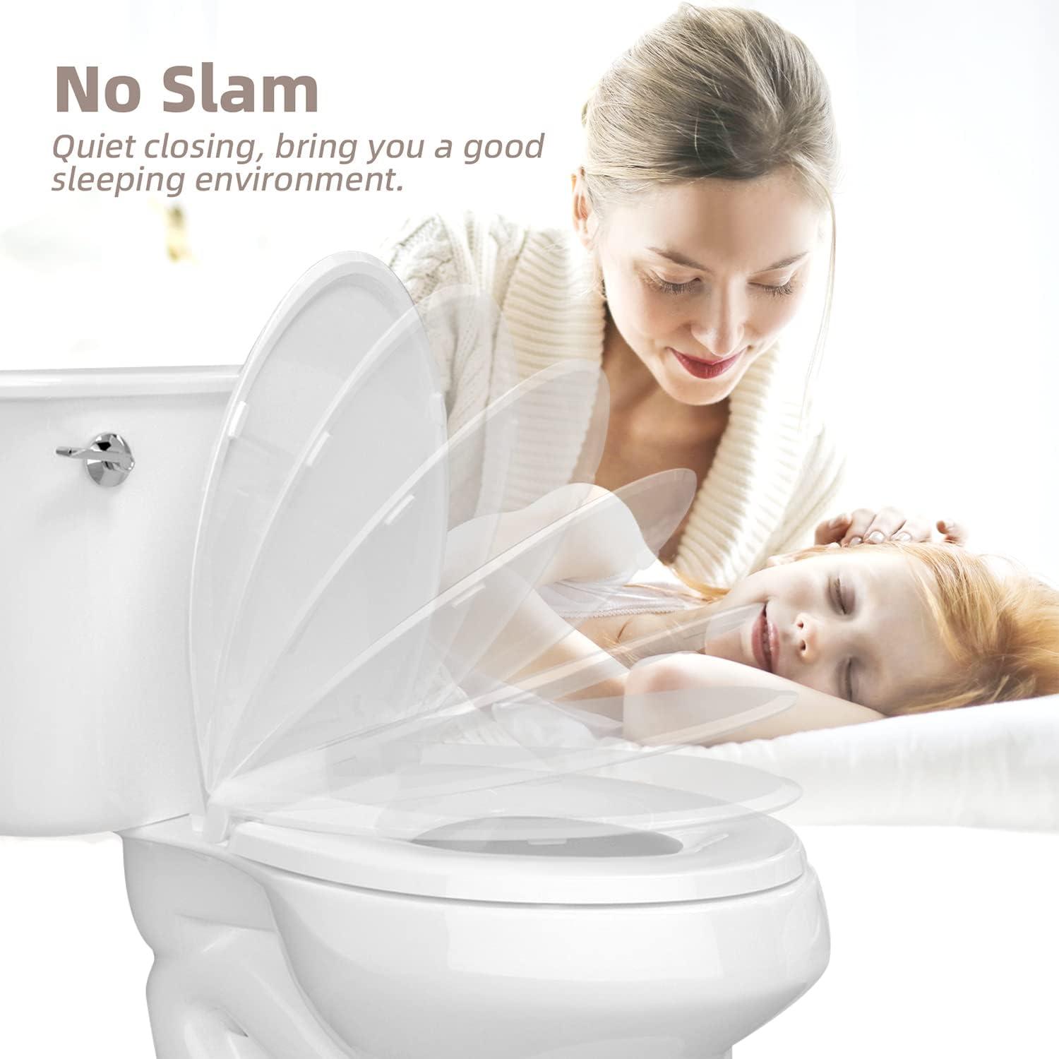 White Elongated Soft Close Heavy Duty Toilet Seat