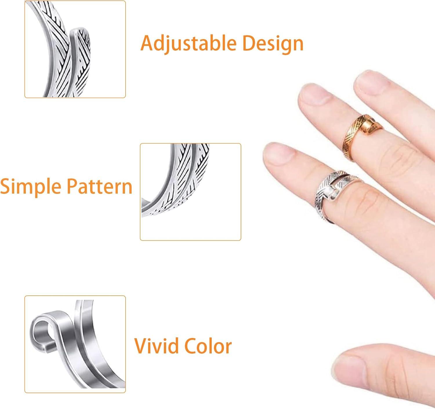 Adjustable Silver Metal Knitting Crochet Loop Rings