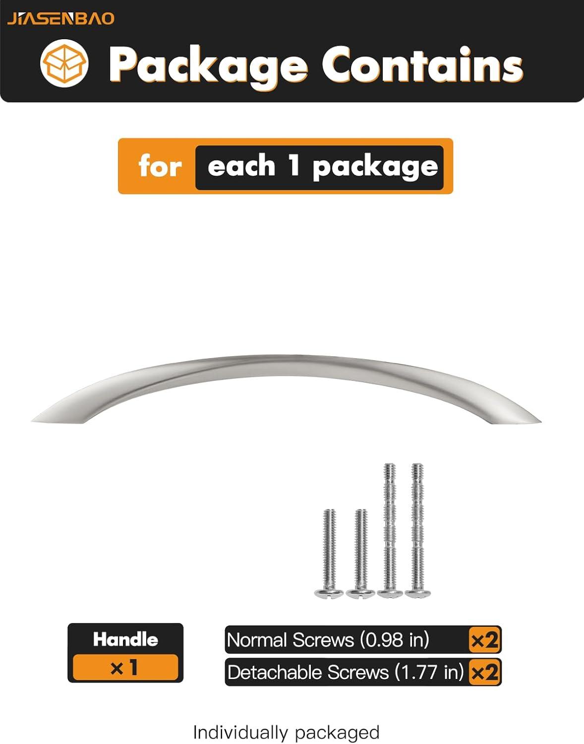 10 Pack Brushed Nickel Cabinet Pulls 7.56 Inch Arch Twisted Silver Handles Drawer Kitchen Cupboard Bathroom Dresser Cabinet Hardware Zinc Alloy