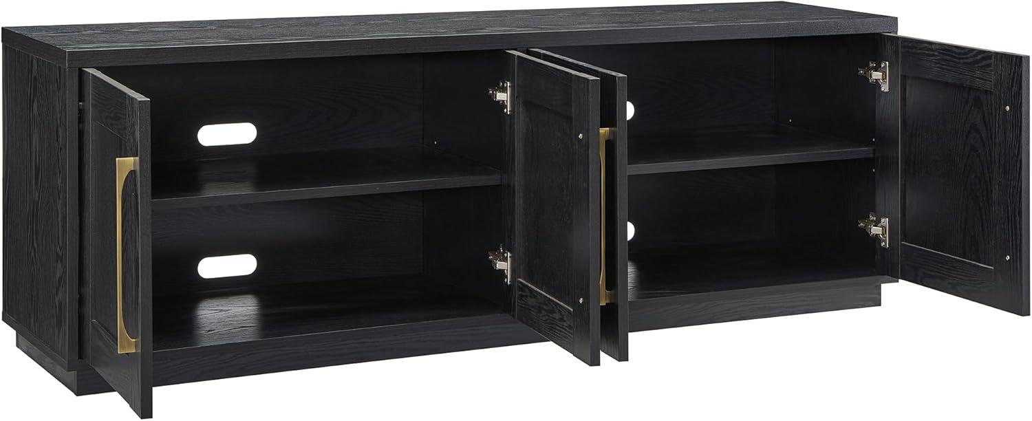 Evelyn&Zoe Tillman Rectangular TV Stand for TV's up to 75", Black Grain