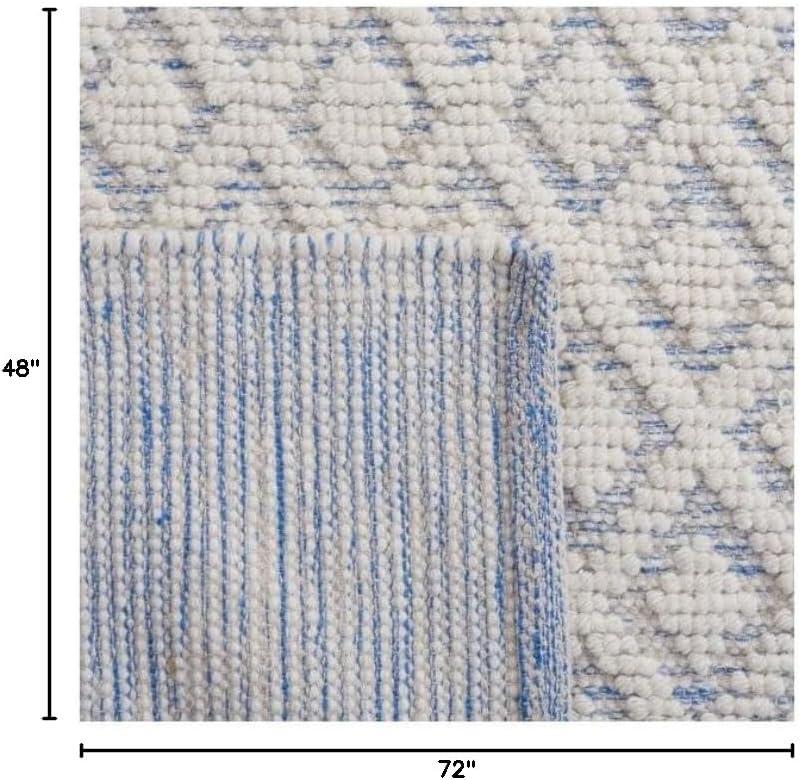 Vermont VRM304 Hand Woven Indoor Area Rug - Ivory/Light Blue - 4'x6' - Safavieh