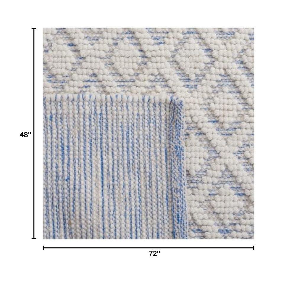 Vermont VRM304 Hand Woven Indoor Area Rug - Ivory/Light Blue - 4'x6' - Safavieh