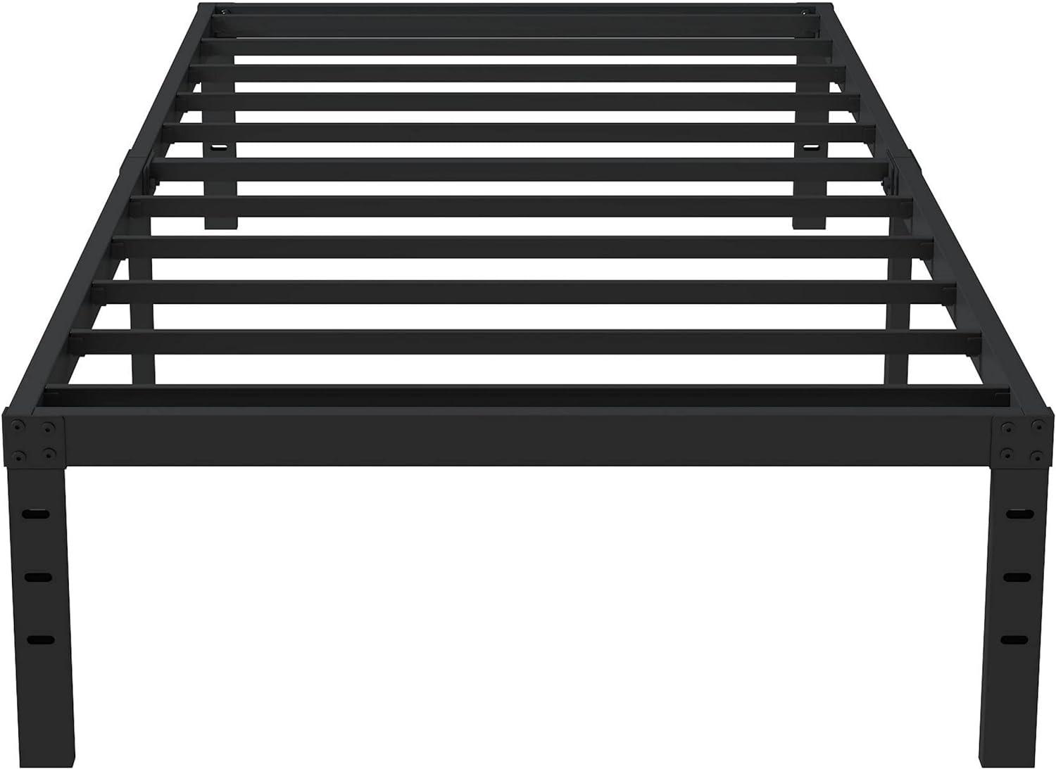 Mavesmog 14 inches Twin Size Bed Frames, Metal Twin Size Modern Mattress Platform Metal Bed Frame