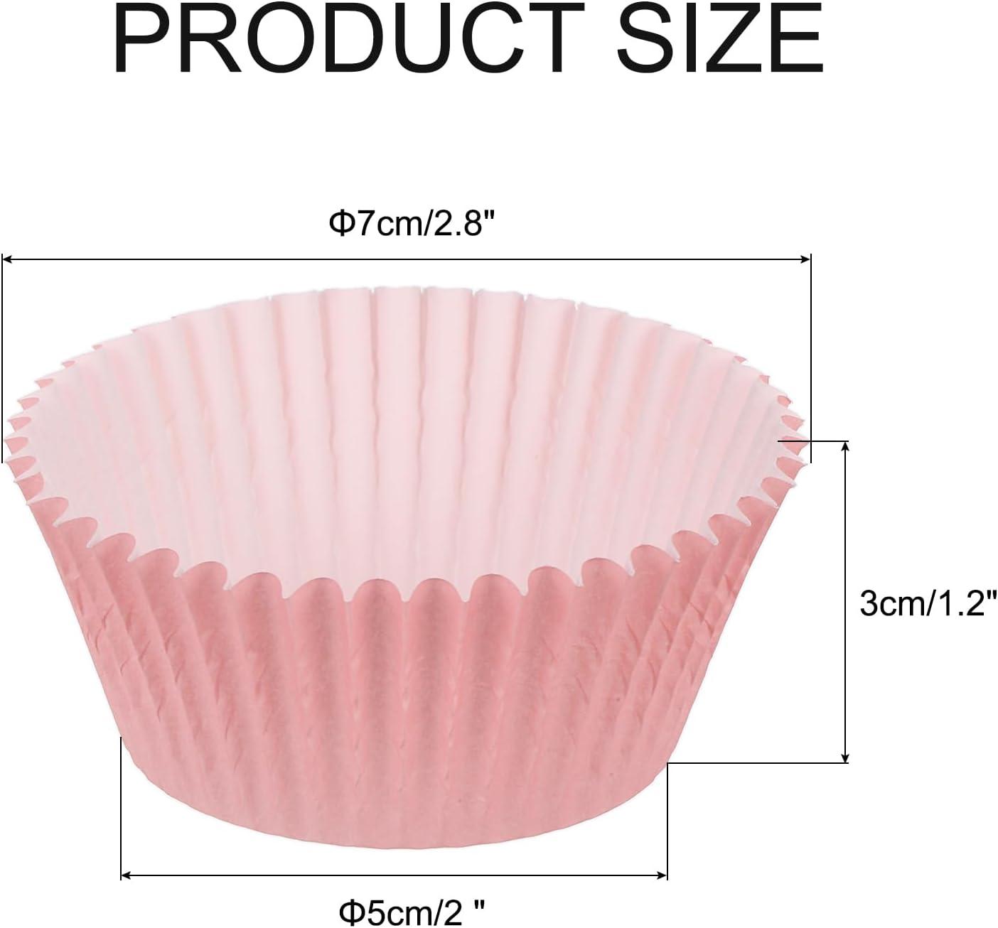 Standard Pink Cupcake Liners 100 Pcs:Pink Cupcake Muffin Liners,Grease-Proof Paper Baking Cups,No Smell Food Grade Baking Cups Paper