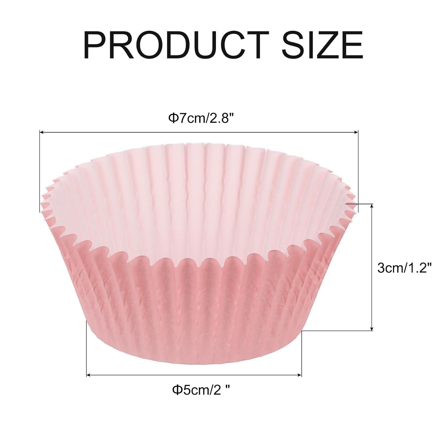 Standard Pink Cupcake Liners 100 Pcs:Pink Cupcake Muffin Liners,Grease-Proof Paper Baking Cups,No Smell Food Grade Baking Cups Paper