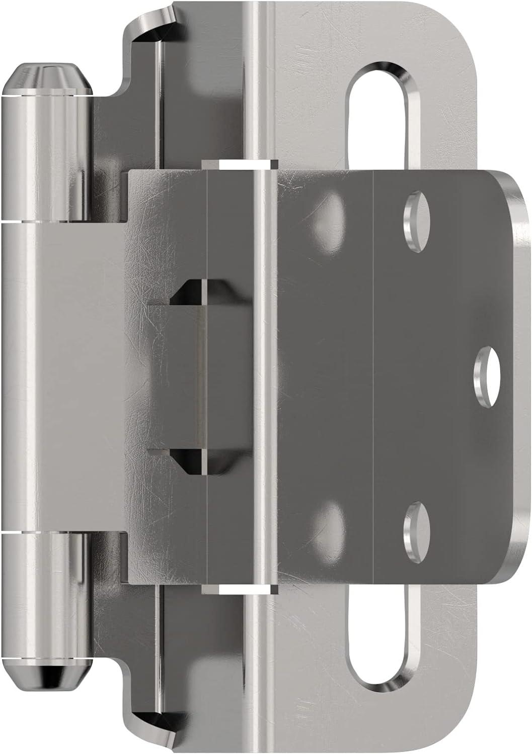 Polished Chrome 3/8 Inch Inset Self-Closing Cabinet Hinge