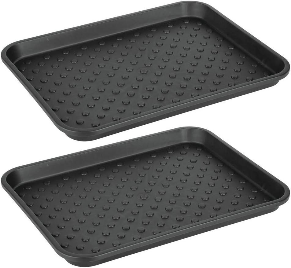 iDesign Plastic Under Sink Mat Tray - 2 Pack, 17" x 13" x 2", Black